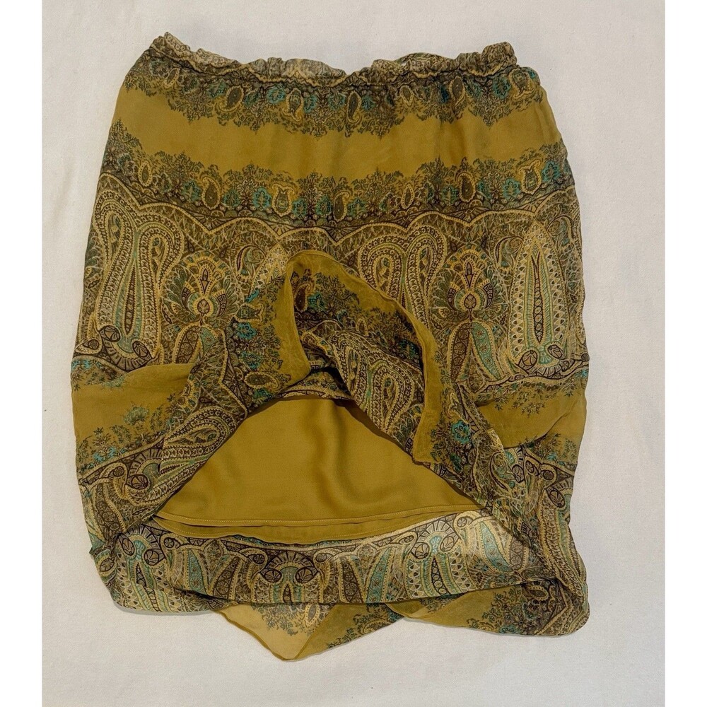 Massimo Dutti Women Silk Maxi Skirt Size 8 Hippie Hippy Vacation Resort Designer - Picture 4 of 12